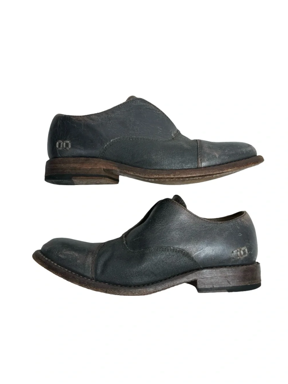 Bed Stu | Eden Distressed Cap Toe Laceless Oxfords in Gray 7 Cobbler Series